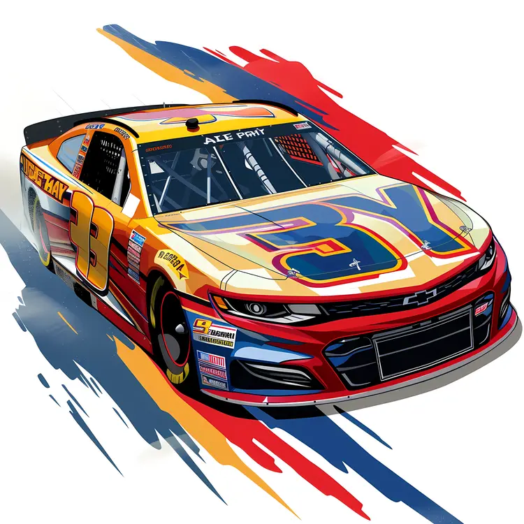 Colorful Chevrolet Race Car in Action