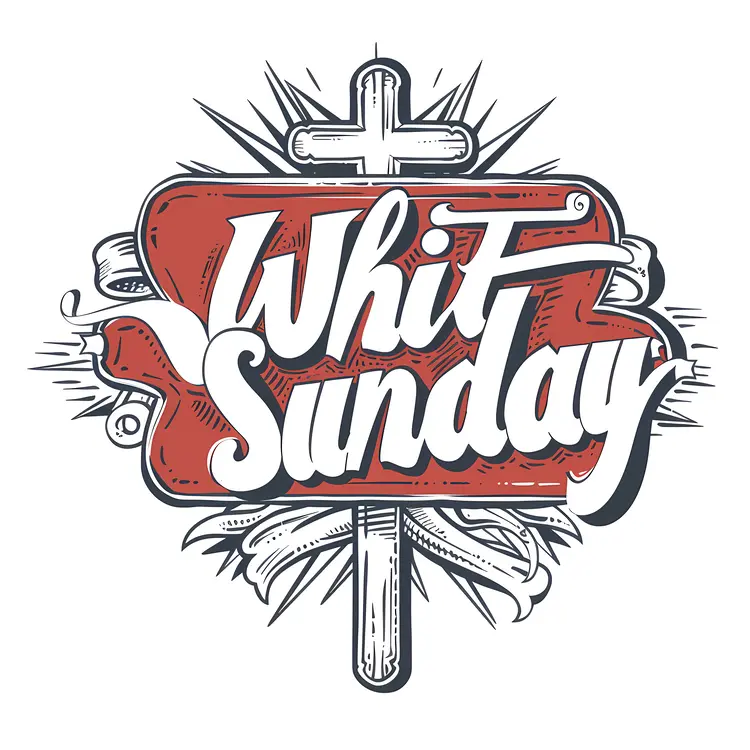 Whit Sunday Banner with Cross