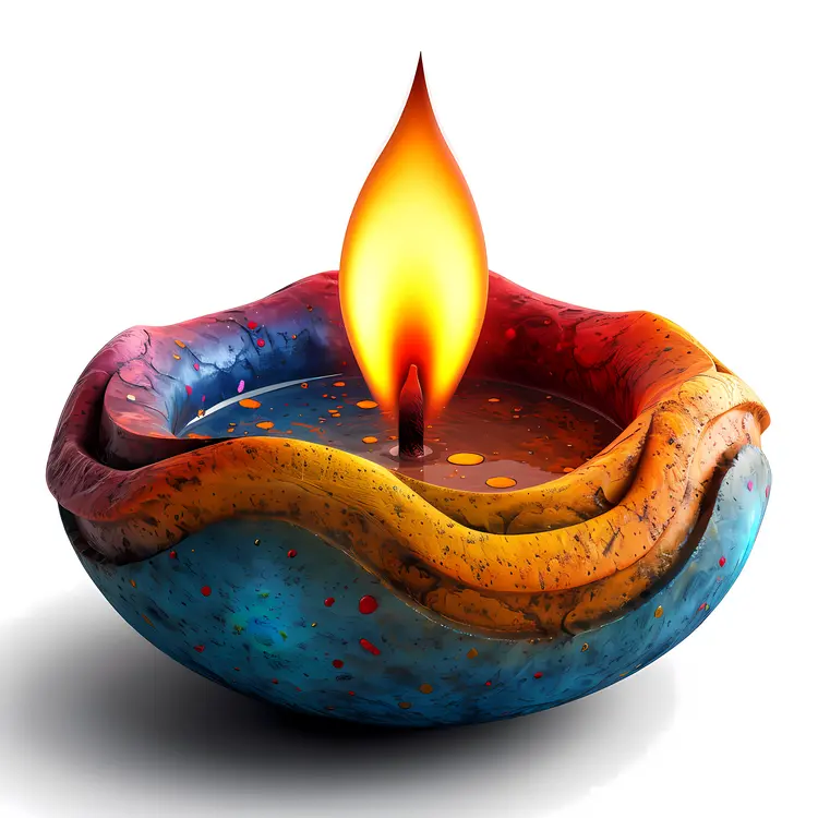 Handmade Colorful Candle with Bright Flame