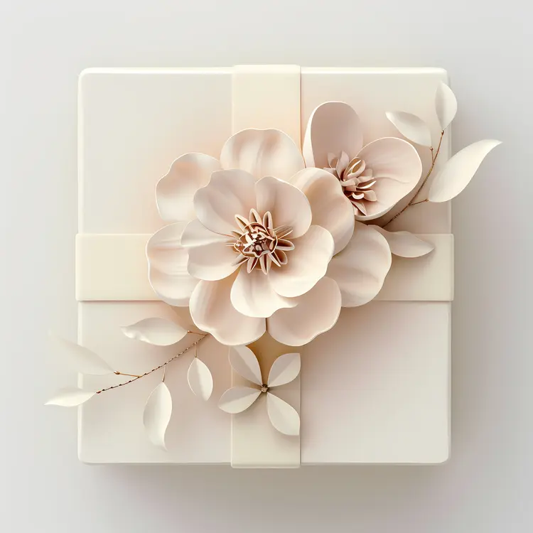 Elegant Gift Box with Floral Decoration