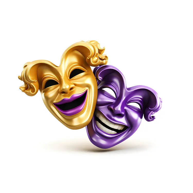 Comedy and Tragedy Masks for Mardi Gras
