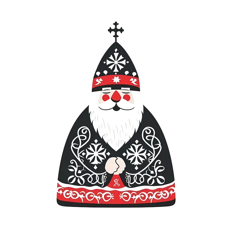 Black and Red Gnome with Cross Hat