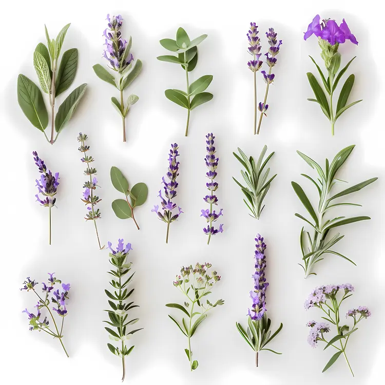 Variety of Herbs and Flowers