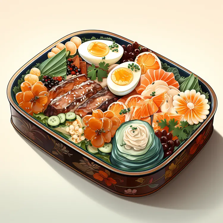 Bento Box with Eggs and Vegetables