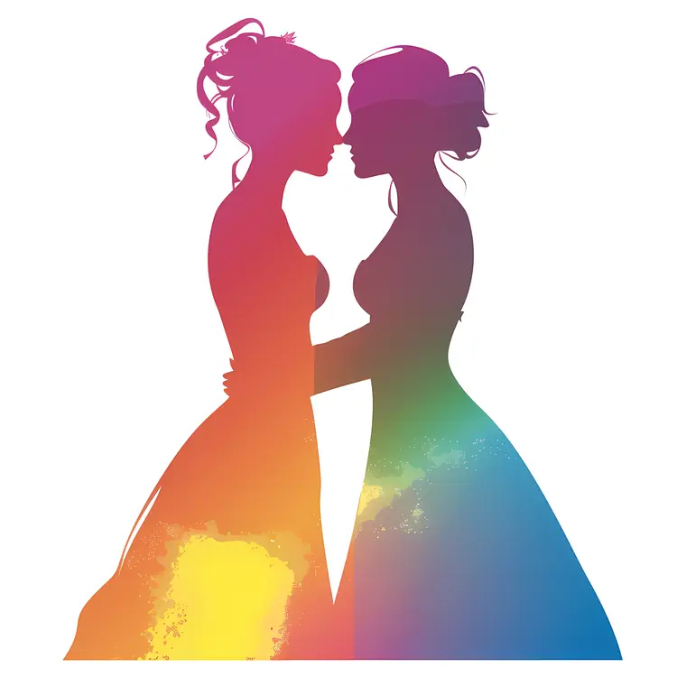 Rainbow Silhouette of a Couple