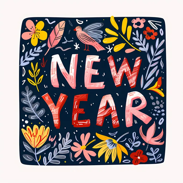 Floral New Year Greeting