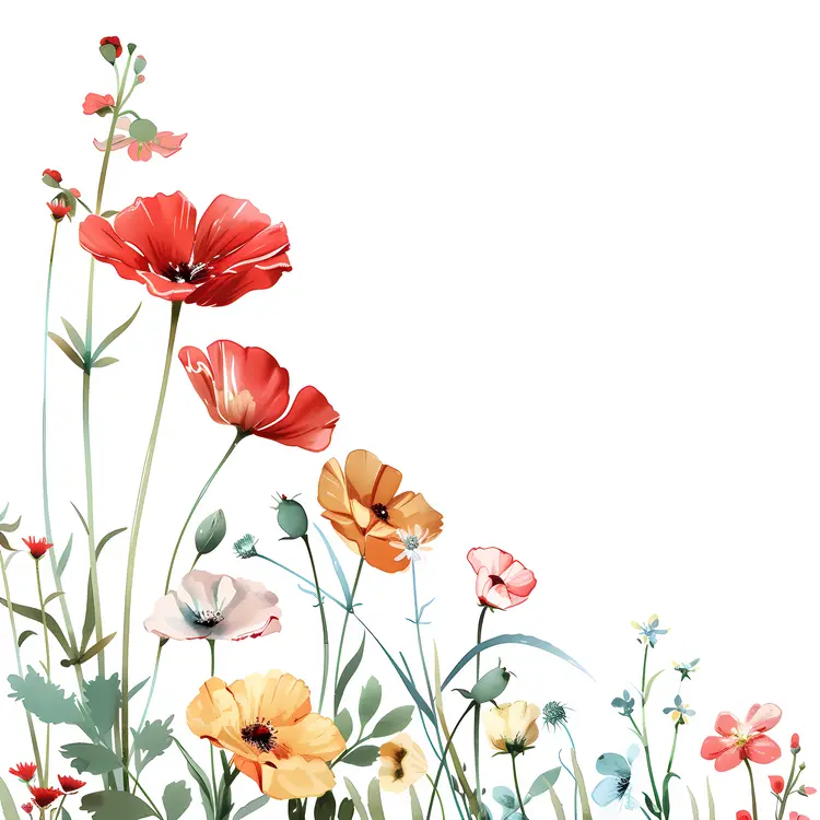 Wildflower Border Illustration