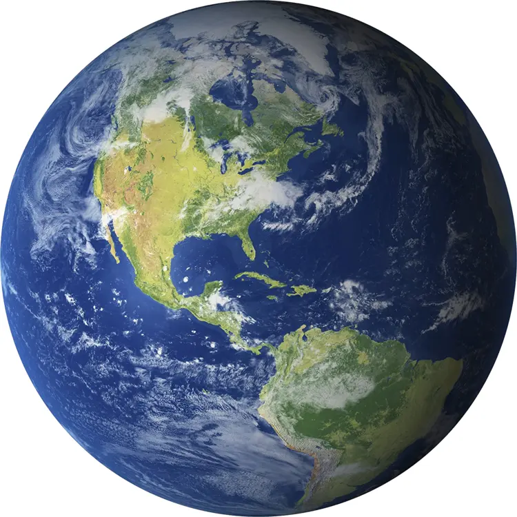 Earth with North and South America