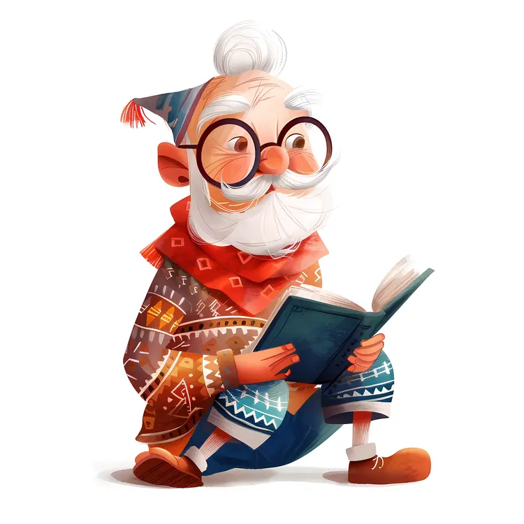 Old Man Reading a Book