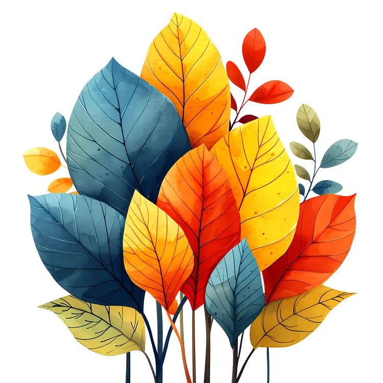 Vibrant Autumn Leaves Illustration