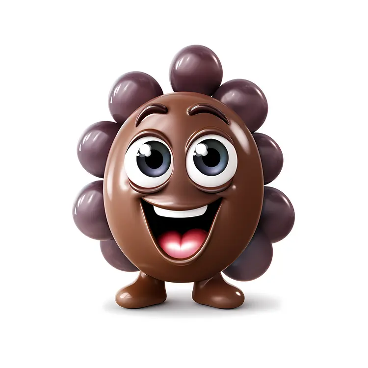 Smiling Grape Cluster Cartoon