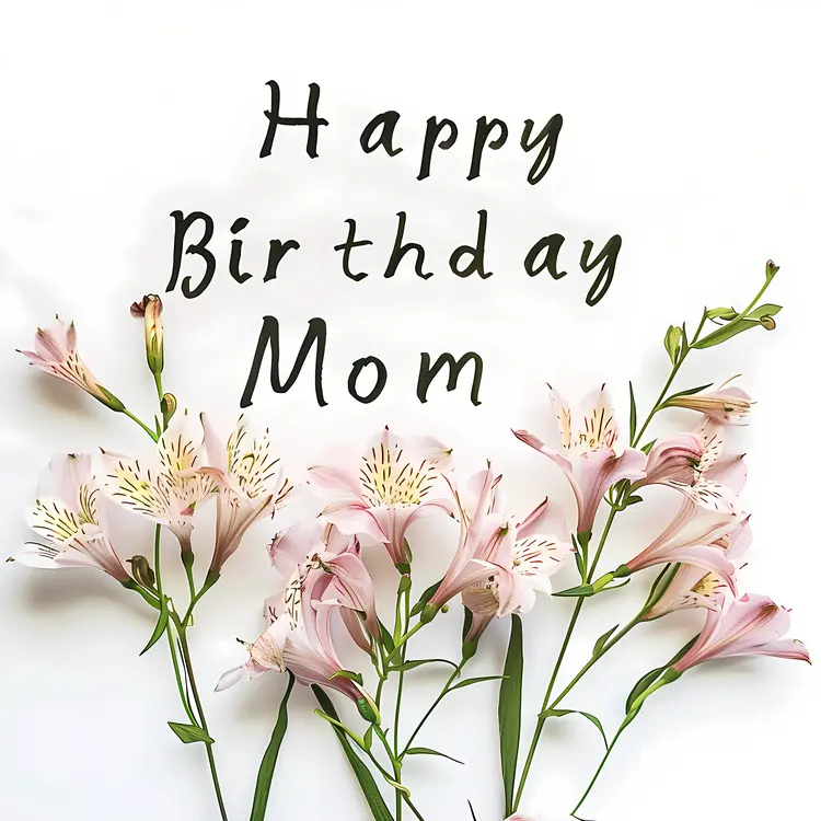 Happy Birthday Mom with Flowers
