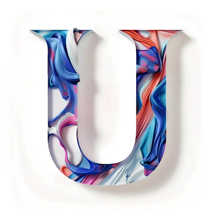 Colorful Abstract Letter U