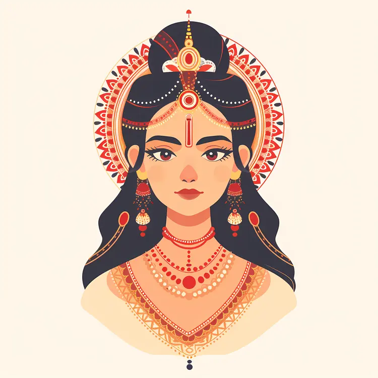 Traditional Woman Portrait with Ornate Jewelry