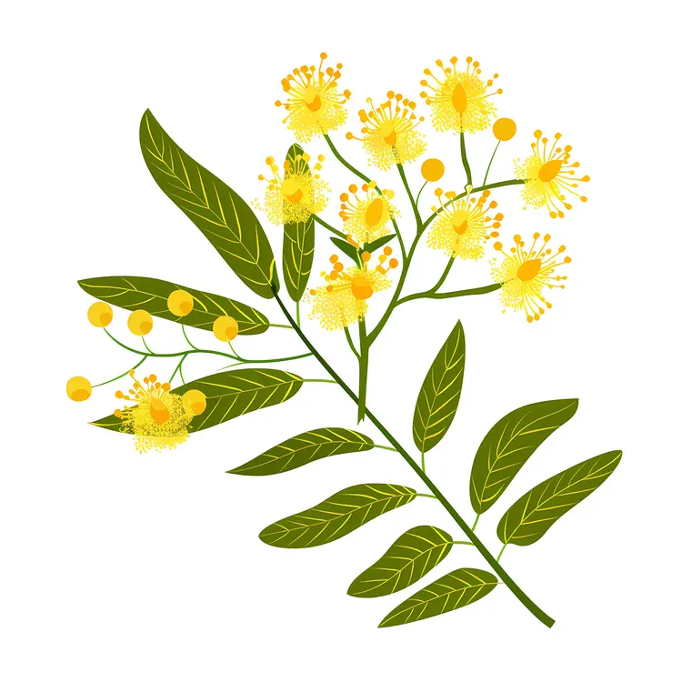 Yellow Flowers with Green Leaves