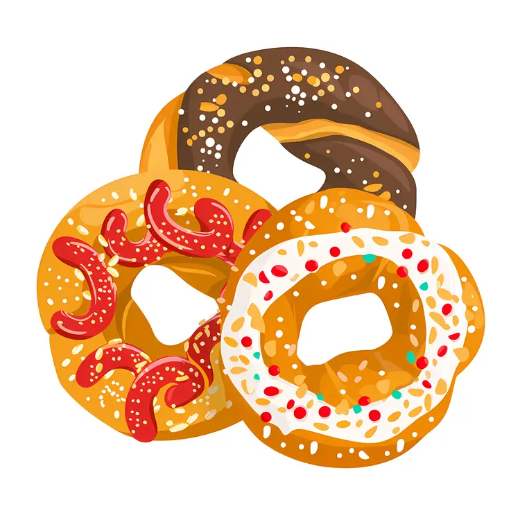 Colorful Decorated Donuts