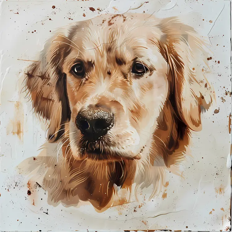 Realistic Golden Retriever Painting