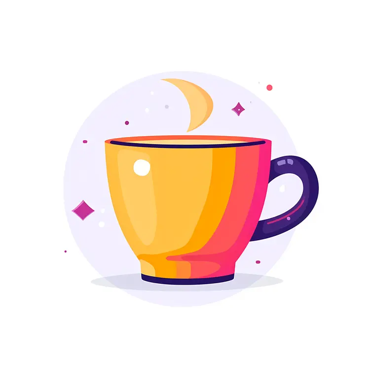 Yellow Cup with Handle for Hot Drink