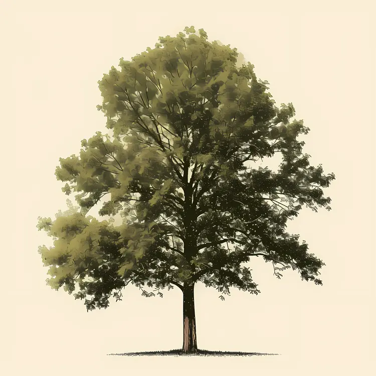 Tall Green Tree Illustration