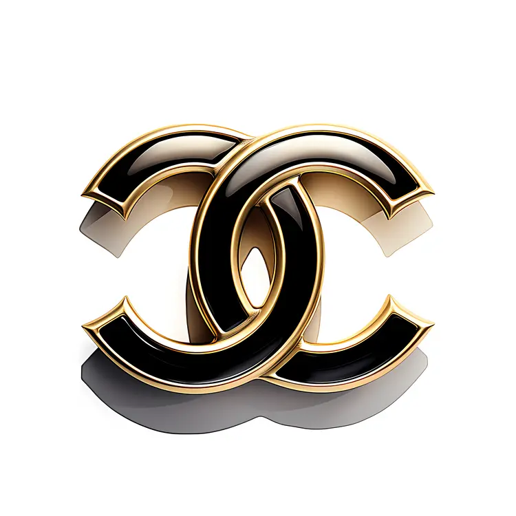 Elegant Chanel Logo in Black and Gold