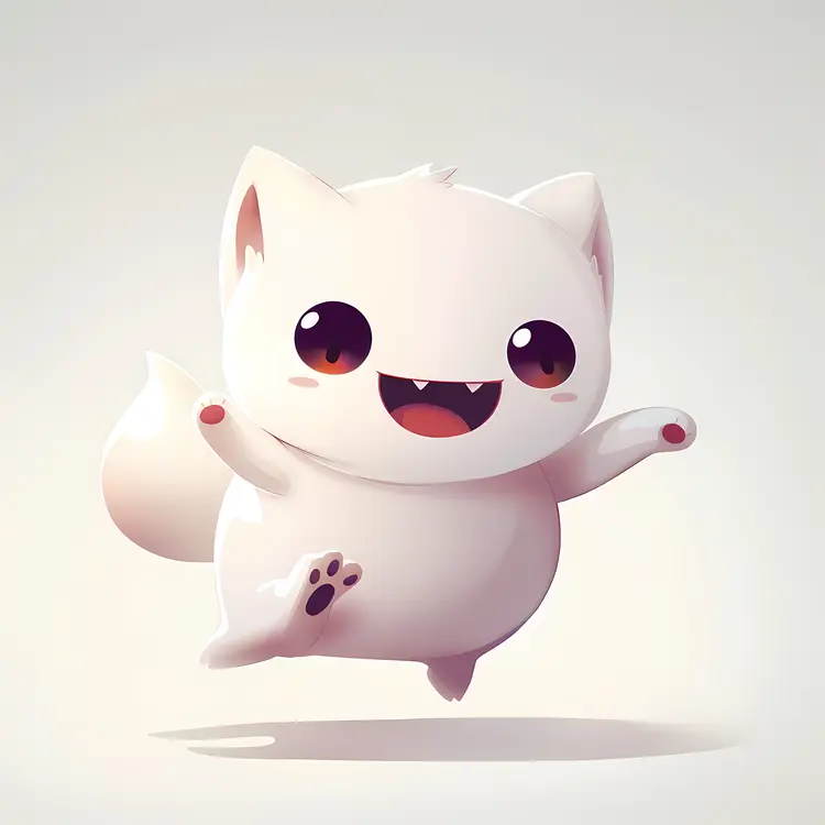 Jumping Fluffy Cat