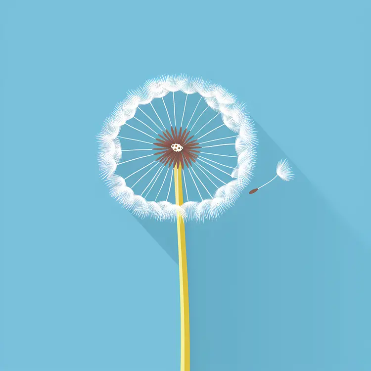 Dandelion with Blue Background