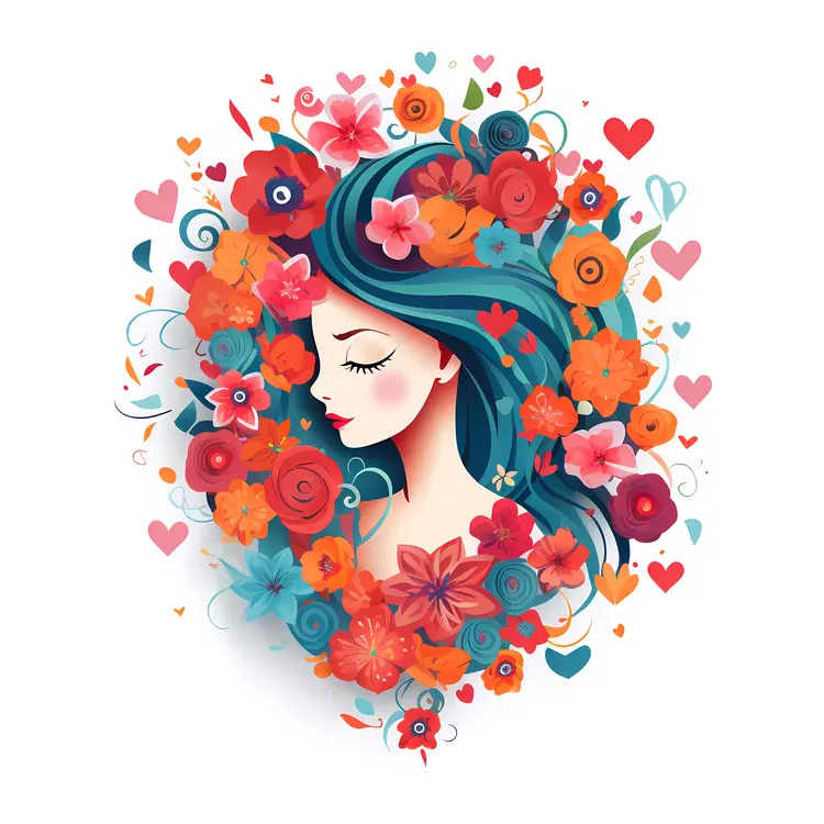 Woman with Floral Hair