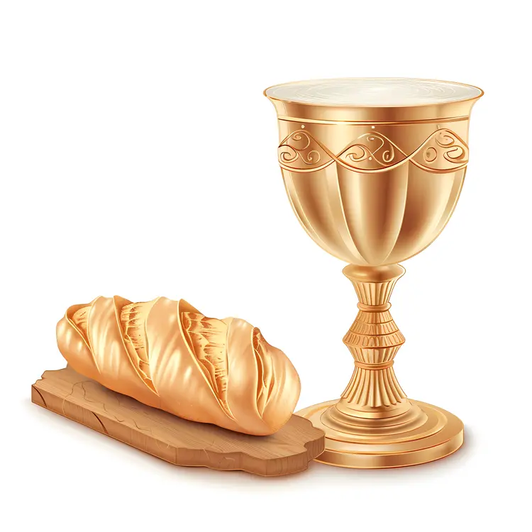 Golden Chalice and Bread for Communion