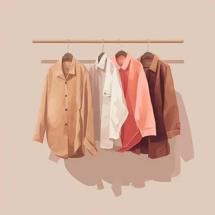 Variety of Shirts on a Rack