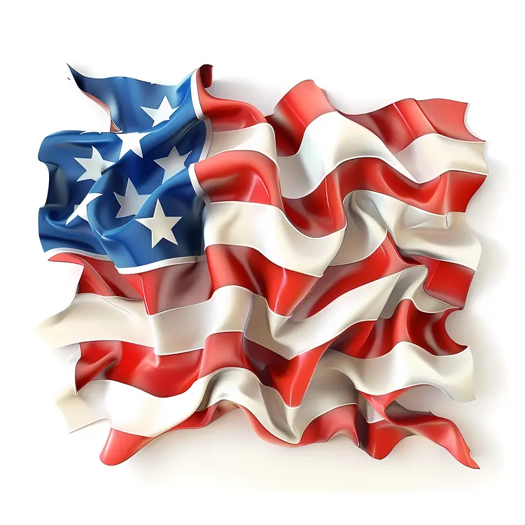 Waving American Flag for Patriotic Celebrations