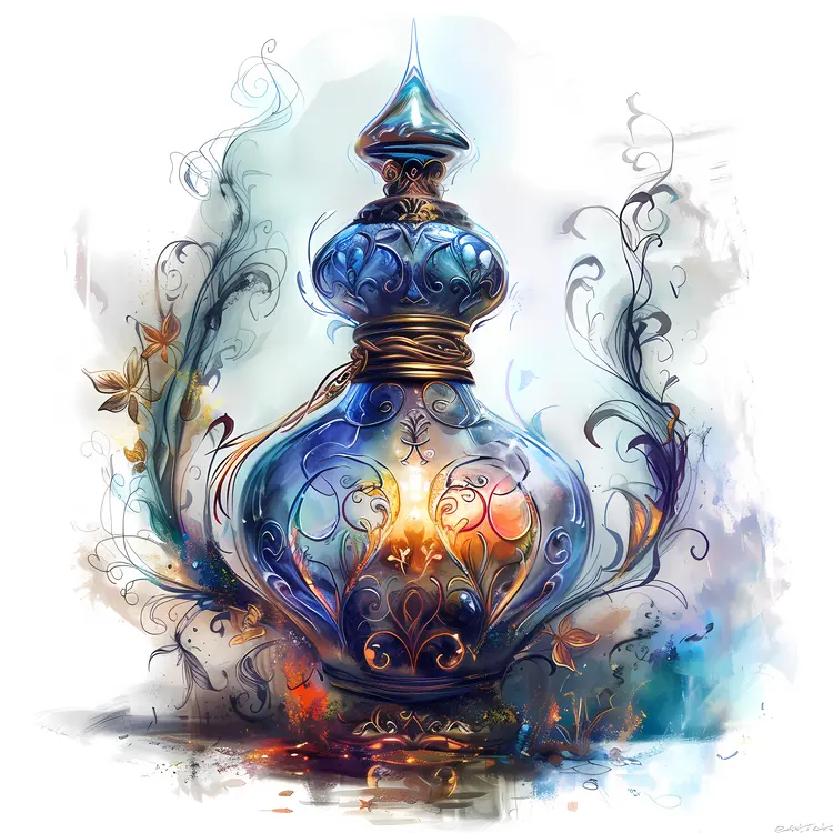 Decorative Perfume Bottle with Artistic Design