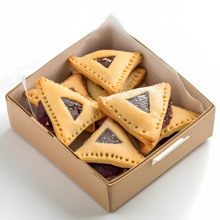 Box of Golden Brown Triangle Pastries