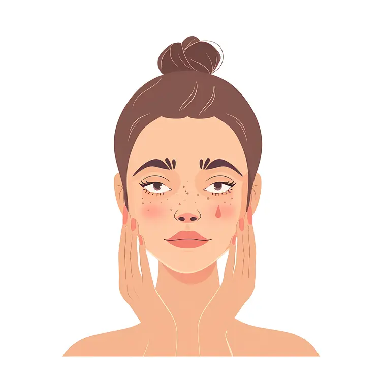 Illustration of Woman with Freckles