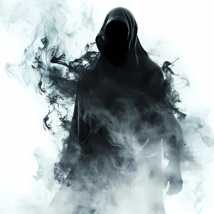 Hooded Figure in Smoke