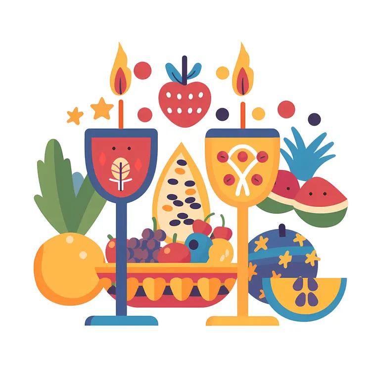 Fruit and Candles Celebration Display