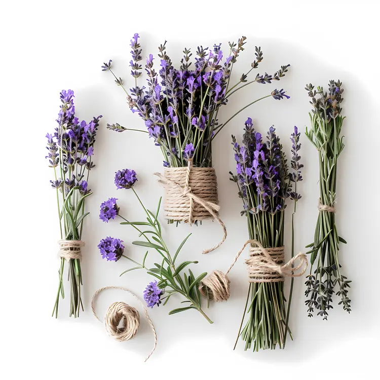 Lavender Bouquets Arranged with Twine
