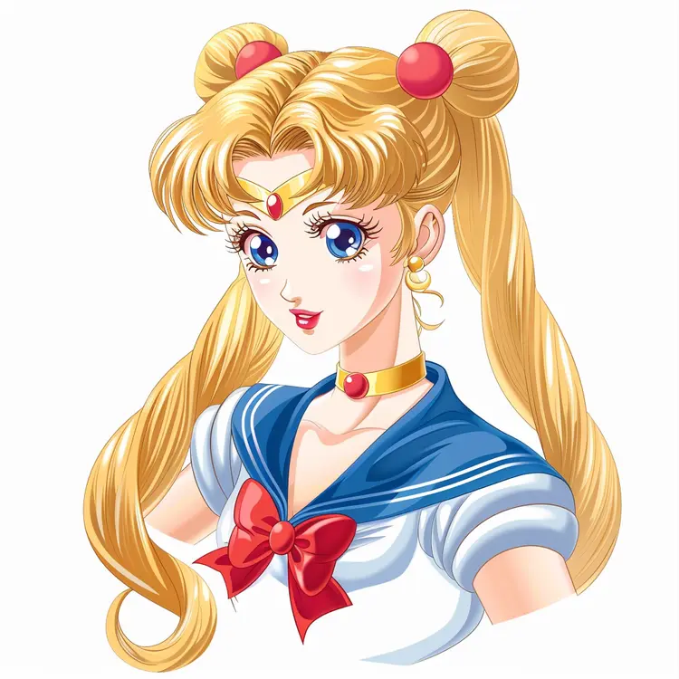Blonde Anime Girl in Sailor Uniform