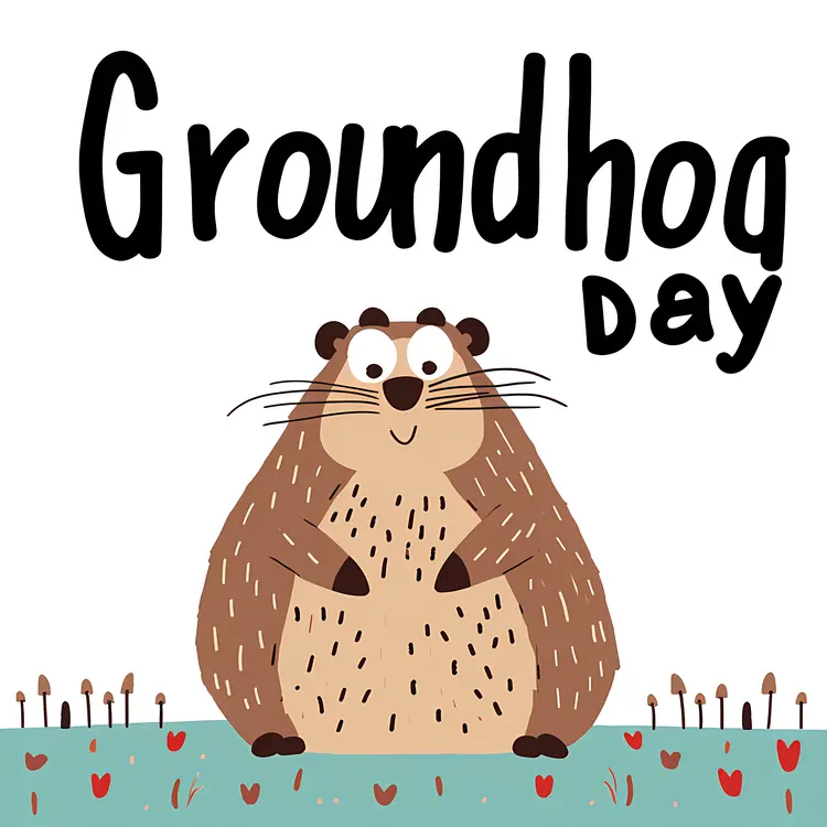 Cute Groundhog for Groundhog Day