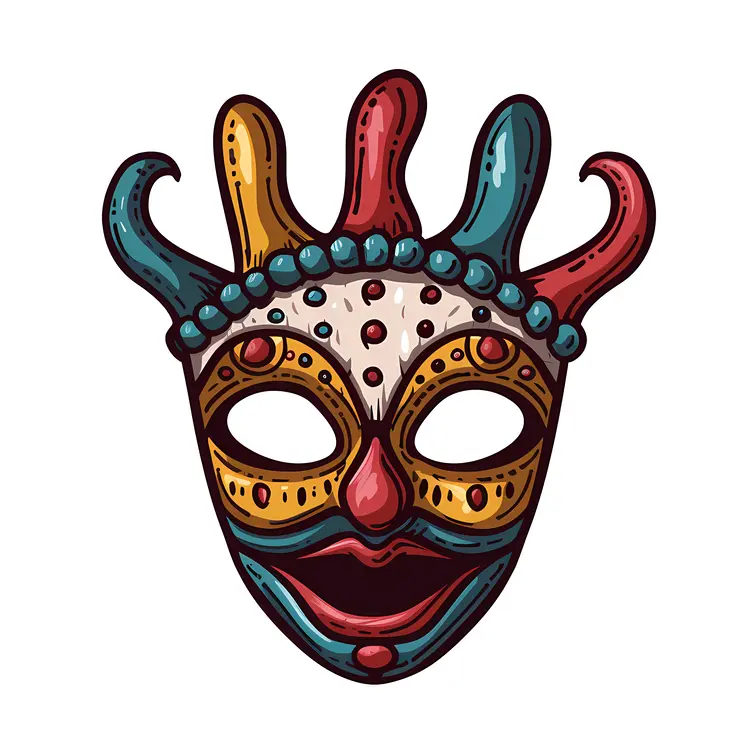 Colorful Mask with Tentacles Design