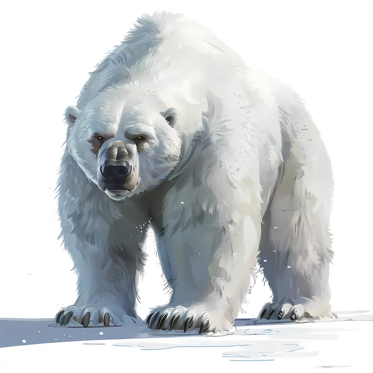 Realistic Polar Bear in Snow