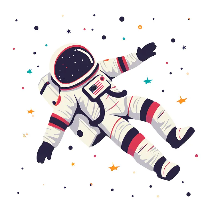Astronaut Drifting in the Starry Cosmos
