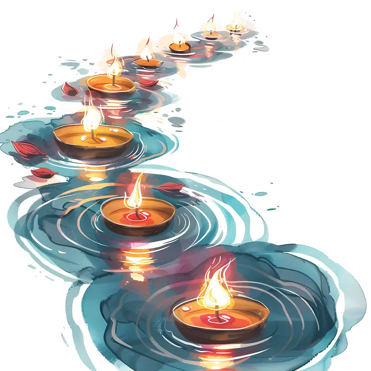 Floating Lamps on Water