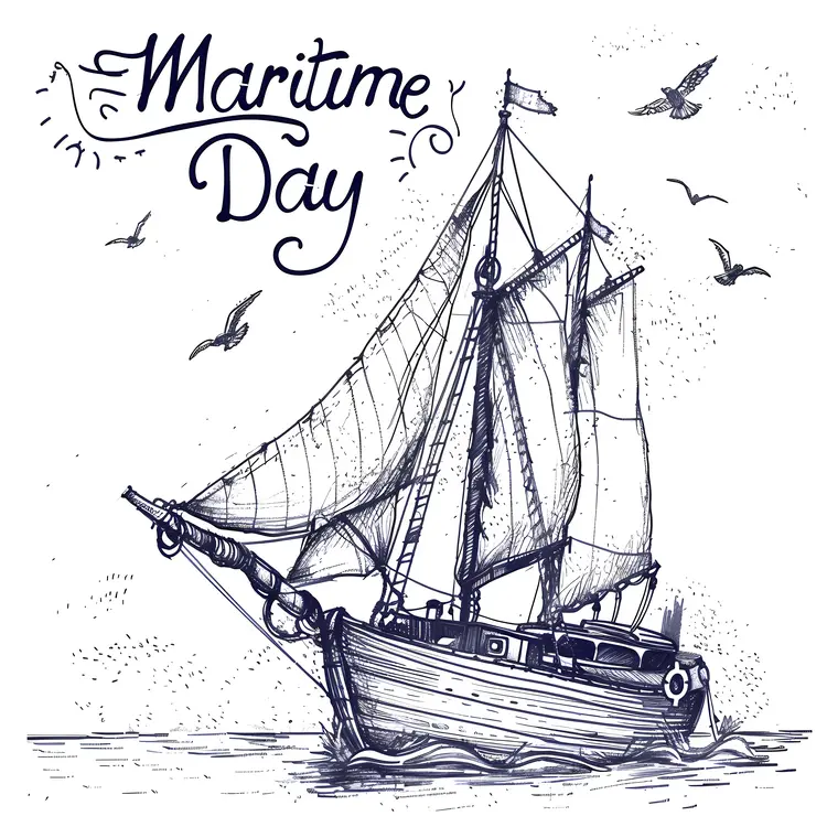 Sailing Ship Illustration for Maritime Day