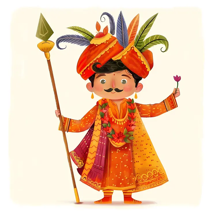 Traditional Indian Outfit with Turban