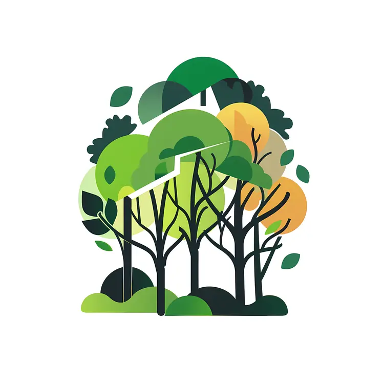 Abstract Forest Trees Art