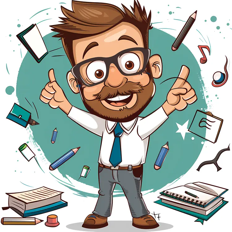 Happy Cartoon Teacher