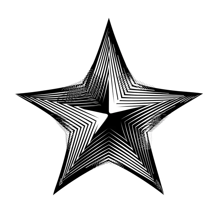 Black and White Abstract Star Graphic