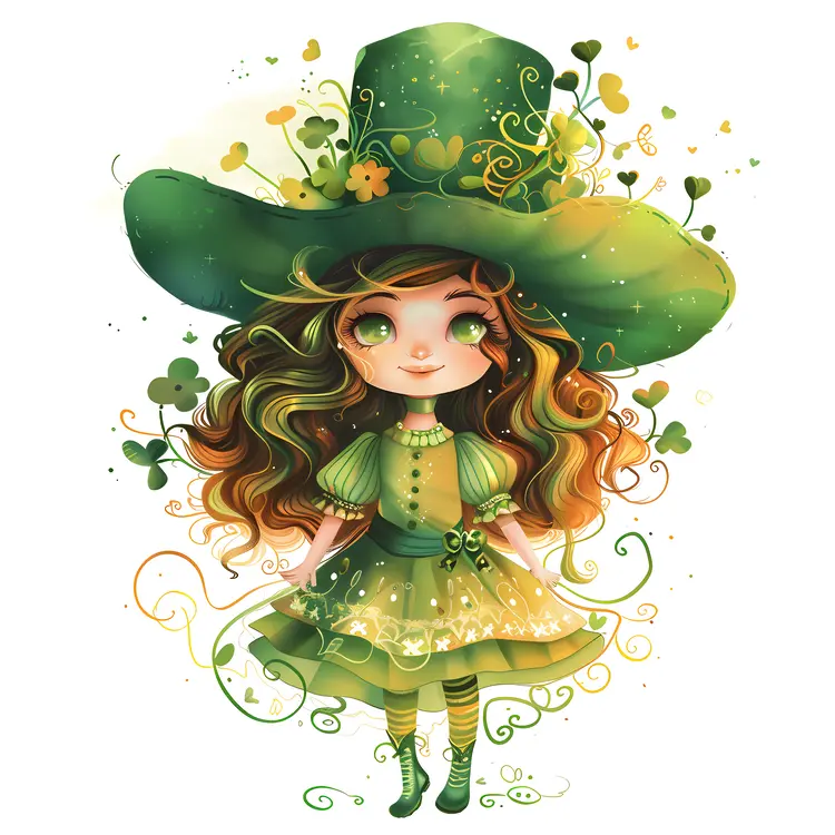 Green Girl with Clover