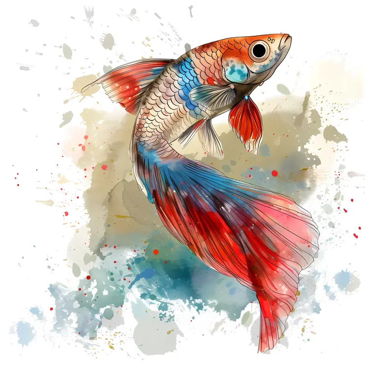 Colorful Betta Fish with Vibrant Fins