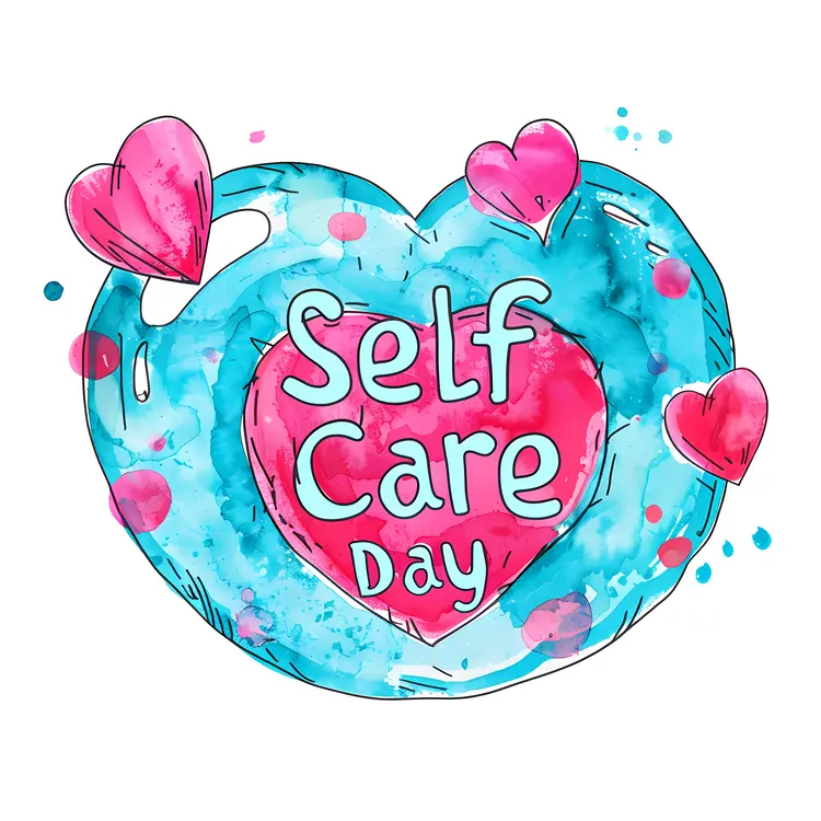 Self Care Day Concept with Hearts